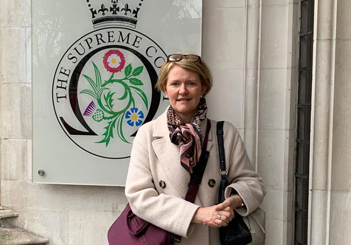 A photo of senior associate Anne Kavanagh stood outside the Supreme Court